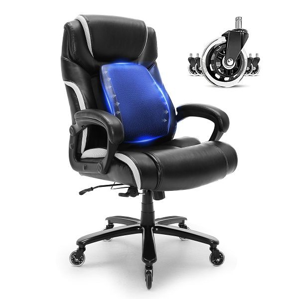 VEVOR Heavy Duty Executive Office Chair with Cutting-edge Adjustable Lumbar Support, LBYZXKPGKDJZBI124V0