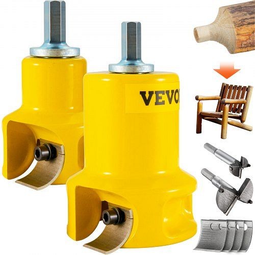 VEVOR Tenon Cutter Log Furniture Kit 1"/25.4mm & 2"/50.8mm with Curved Blades DIY, KSZYCHYCYDB12PO9XV0