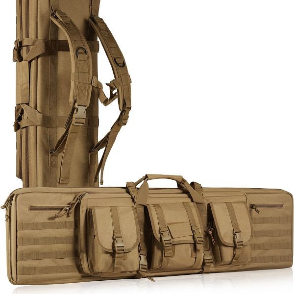 VEVOR Tactical Range Bag, 42 inch Tactical Double Firearm Bag, Brown, BYBQD42YCHS2X2IG8V0