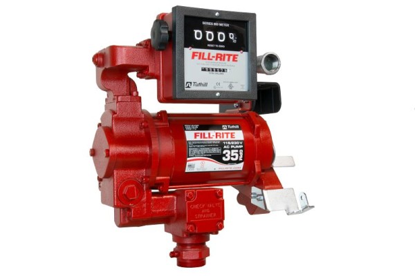 Fill-Rite 115V/230V AC 35GPM Heavy-Duty Fuel Transfer Pump with Mechanical Meter (Gallons), FR311VN