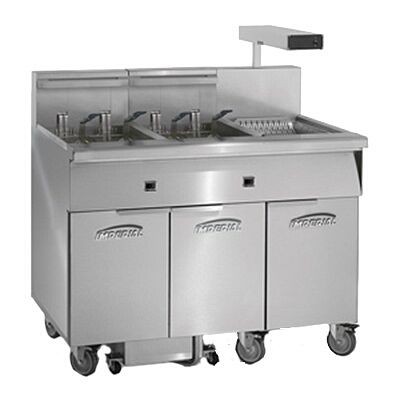 Imperial Fryer, electric, (2) battery, 50pounds capacity each, computer controls, immersed elements, built-in filter system, IFSCB250EC