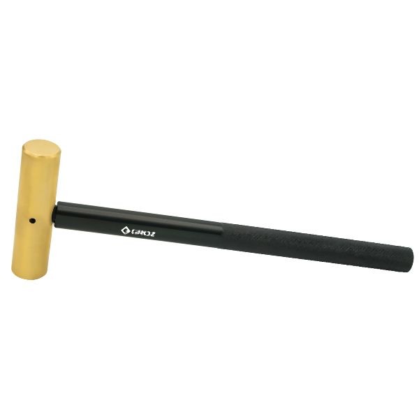 Groz Brass Hammer with black oxidised aluminium handle- 6 ounces Head weight, Head Diameter 3/4., 32490