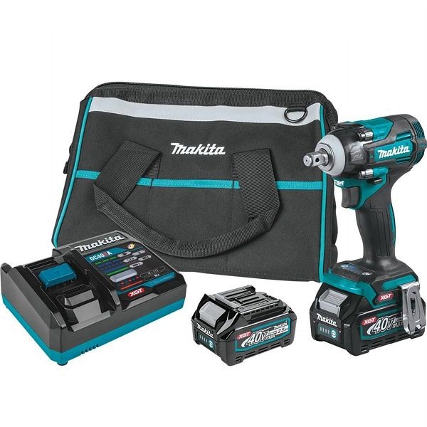 Makita 40V max XGT Brushless Cordless 4-Speed 1/2" Square Drive Impact Wrench Kit with Friction Ring Anvil, L.E.D. Light, bag (2.5Ah), GWT04D