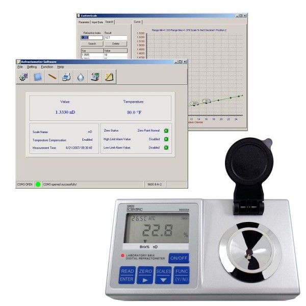 Sper Scientific Lab Digital Refractometer, Programmable, 300037