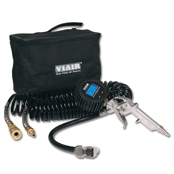VIAIR Inflation Kit with 2.5” Digital Tire Gun, Reads Up to 180 PSI, 30’ Hose, Carry Bag, 00044