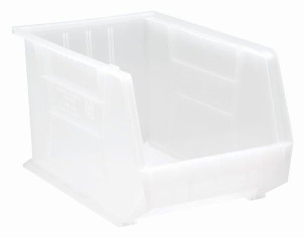 Quantum Storage Systems Bin, stacking or hanging, 11"W x 18"D x 10"H, polypropylene, clear, QUS260CL