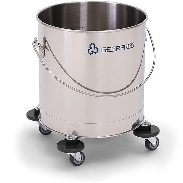 Geerpres Stainless Steel Round Buckets, 2" Casters, with Bumper, 2223