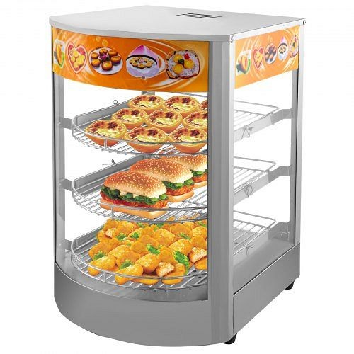 VEVOR 110V 14" Commercial Food Warmer Display 3-Tier 800W Electric Food Warmer Display 86-185°F Tempered-Glass Door, SPBWG14YC1P000001V1