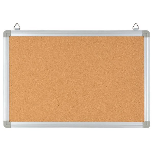 Flash Furniture HERCULES Series 17.75"W x 11.75"H Personal Sized Natural Cork Board with Aluminum Frame, YU-YCN-001-GG