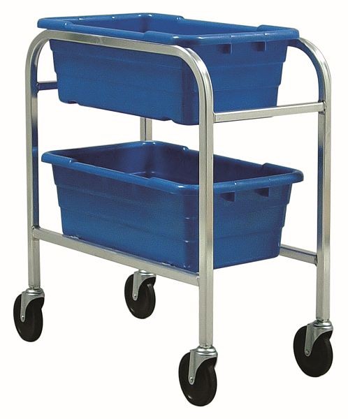 Quantum Storage Systems Tub Rack, mobile, 60 lb. weight capacity per bin, end loading, holds (2) TUB2516-8 blue tubs (included), TR2-2516-8BL