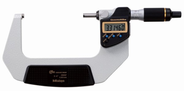 Mitutoyo Digimatic Micrometer, QuantuMike, I/m 3-4 In, .00005 In, No, 293-188-30