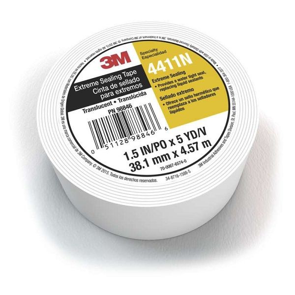 3M Extreme Sealing Tape 4411N Translucent, 1 1/2 in x 5 yd, 3MI-05112898846