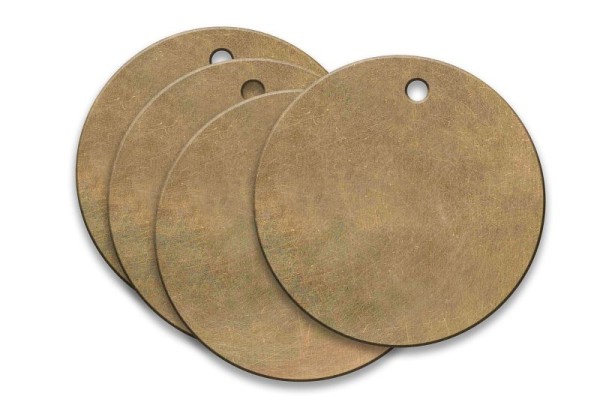 C.H. Hanson Tag-3" Round Brass pack of 50, 43469