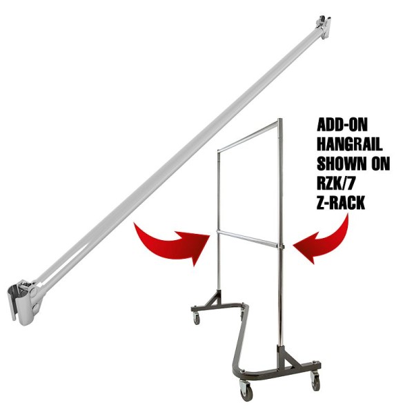 Econoco Add-On Hangrail for RZK/7 Rolling Rack, RZH/60