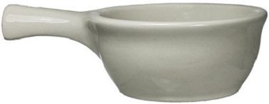 International Tableware Bakeware Stoneware Soup Crock with Handle (10oz), American White (Ivory, Eggshell, Cream), Quantity: 12 pieces, OSC-14H