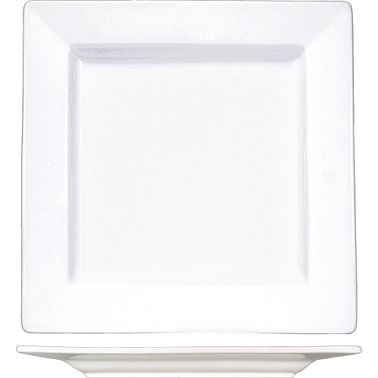 International Tableware Elite Porcelain Square Plate 7-1/4", Bright White, Quantity: 24 pieces, EL-7