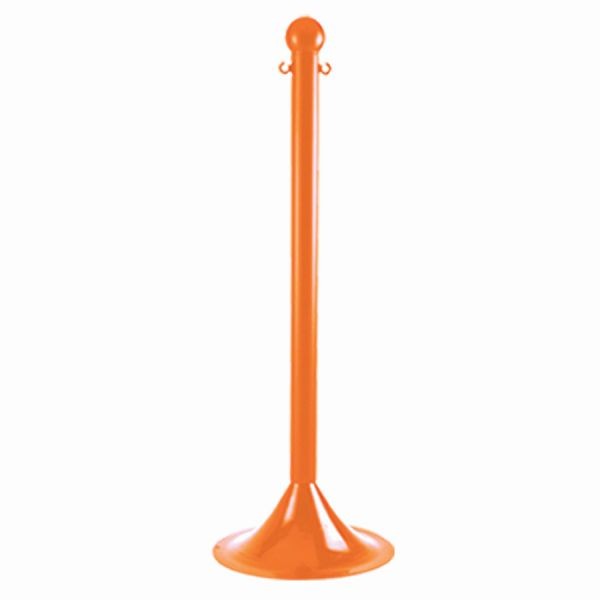 Mr. Chain Stanchion, Safety Orange, 41-Inch Height, 2-Inch Diameter Pole, Quantity of pieces: 2, 91512-2