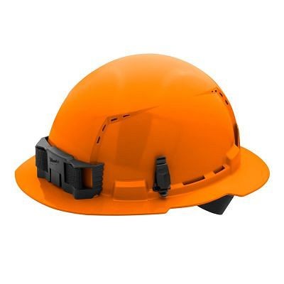 Milwaukee Orange Full Brim Vented Hard Hat with 4Pt Ratcheting Suspension - Type 1, Class C, 48-73-1213
