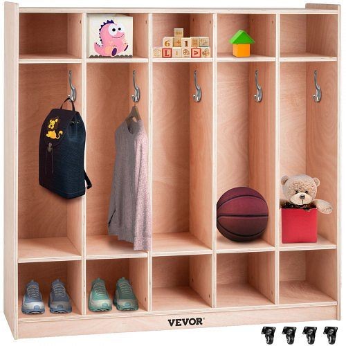 VEVOR Preschool Coat Locker Storage Cabinet Cubby Locker 5-Section Toddlers and Kids, CWG5JETCWG0000001V0