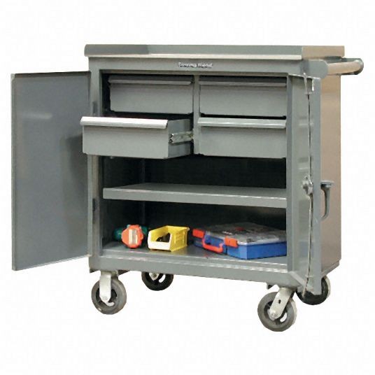 Strong Hold Gray Industrial Premium Rolling Cabinet, 44 in H X 36 in W X 24 in D, Number of Drawers: 4, 3-TC-241-4/5DB