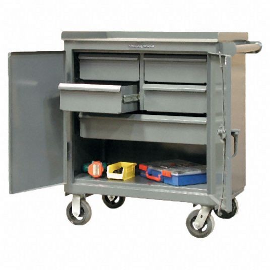 Strong Hold Gray Industrial Premium Rolling Cabinet, 44 in H X 36 in W X 24 in D, Number of Drawers: 5, 3-TC-240-4/5-1DB