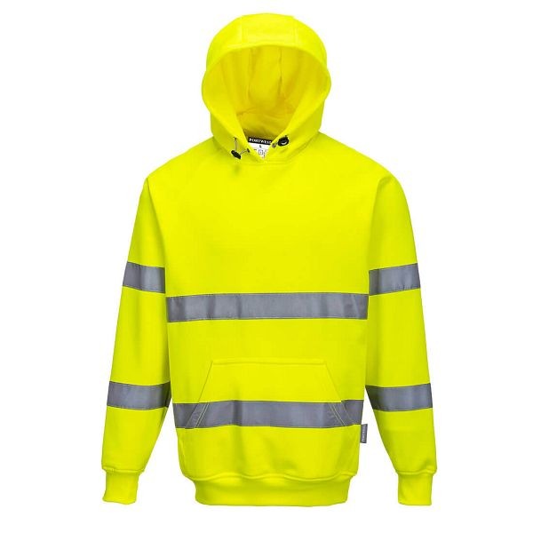 Portwest Hi-Vis Hooded Sweatshirt, Yellow, 4XL, B304YER4XL
