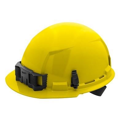 Milwaukee Yellow Front Brim Hard Hat with 4Pt Ratcheting Suspension - Type 1, Class E, 48-73-1102