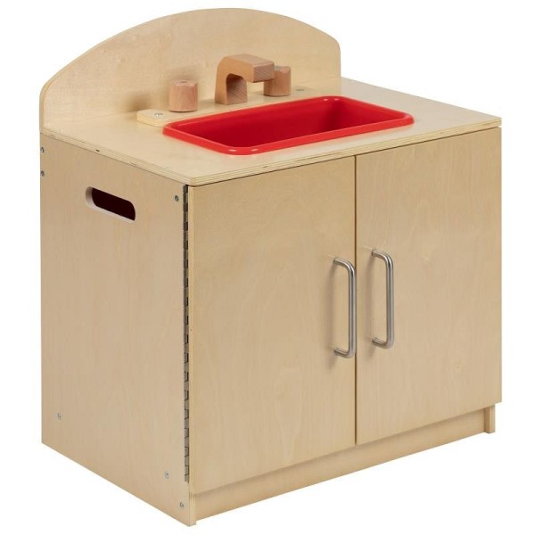 Flash Furniture Hercules Children's Wooden Kitchen Sink for Commercial or Home Use - Safe, Kid Friendly Design, MK-DP002-GG