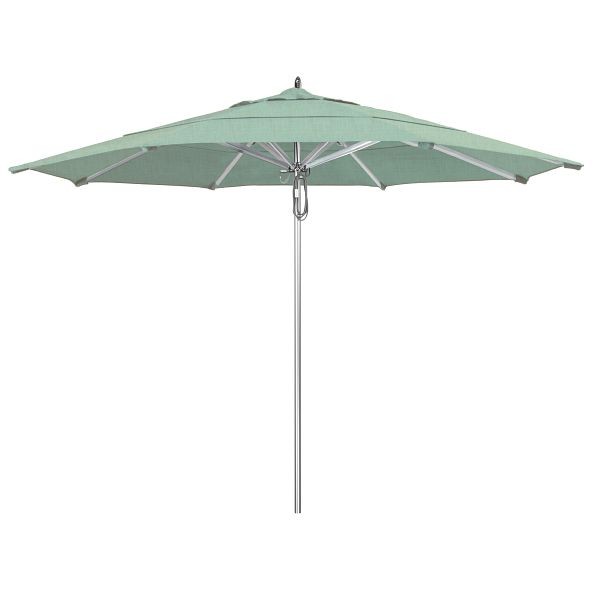 California Umbrella 11' Rodeo Series Patio Umbrella, Aluminum Ribs Pulley Lift, Sunbrella 1A Spa Fabric, AAT118A002-5413-DWV