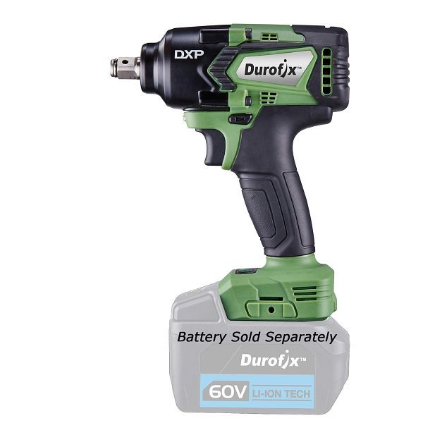 Durofix DXP 60V Cordless Li-ion 1/2" Brushless Impact Wrench, 3-Stage Torque Control, Maximum 517 ft-lbs, Tool Only, RI60166A1T