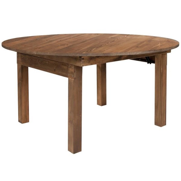 Flash Furniture HERCULES Series Round Dining Table Farm Inspired, Rustic and Antique Pine Dining Room Table, XA-F-60-RD-GG