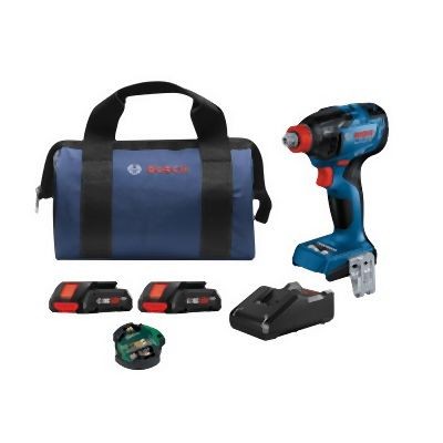 Bosch 18V Brushless Connected-Ready Freak 1/4 Inches and 1/2 In.Two-In-One Bit/Socket Impact Driver Kit, 06019J0212