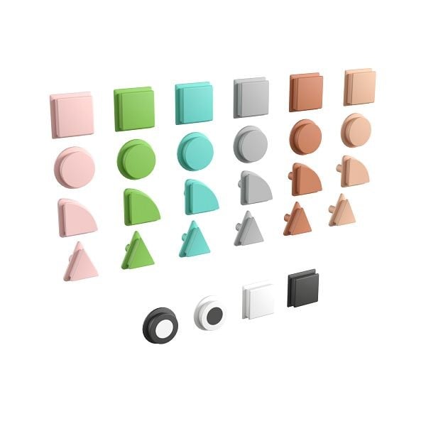 Flash Furniture Bright Beginnings Commercial Grade Pastel 256 Piece Shape Set for Modular STEAM Wall Systems, MK-ME14702-GG