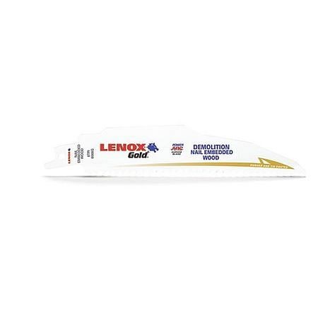 LENOX Gold Reciprocating Saw Blade, 6" x 1" x 062" x 6, 25 Pack, 21220B6066GR