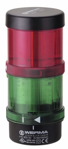 Werma Signal tower KS71, base & wall mount, 24V AC/DC, Green/Red, 649.240.04
