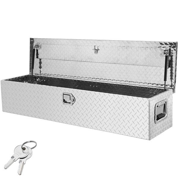 VEVOR Heavy Duty Aluminum Truck Bed Tool Box, 48"x15"x15", Silver, LCZXG48X15X1541ZWV0