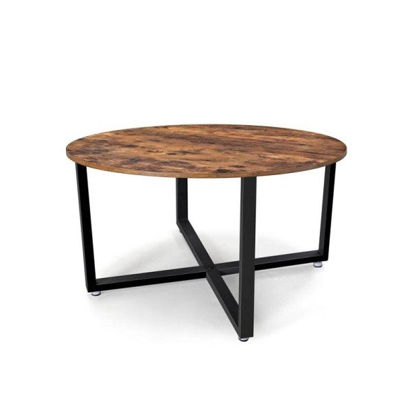 VASAGLE Industrial Round Coffee Table with Metal Frame, LCT88X