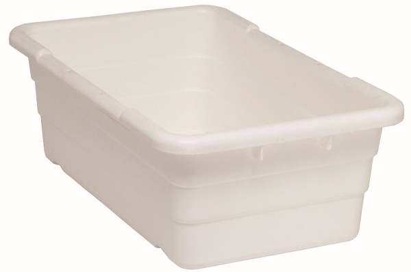 Quantum Storage Systems Cross Stack Tub, 8-1/2"H, 5.51 gallon capacity, 100 lb. weight capacity, polypropylene, white, TUB2516-8WT