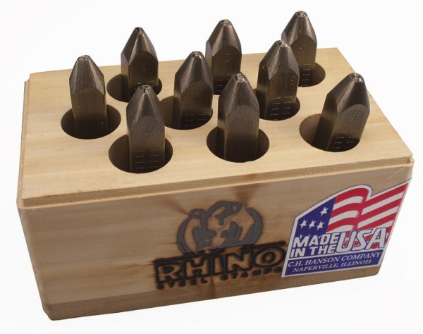 C.H. Hanson Stamp Set-1/8" Number Rhino 9 Pieces, 21830