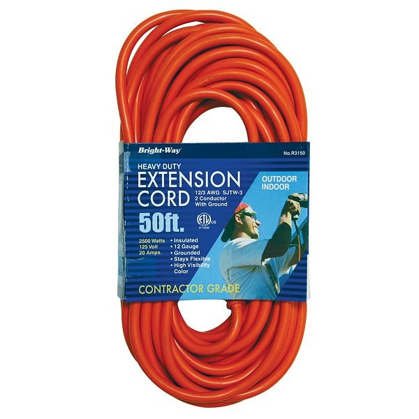 Jones Stephens 12/3 50 ft. Orange Extension Cord, E25006