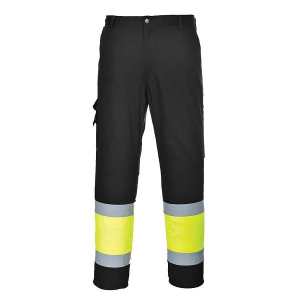 Portwest Hi-Vis Two-Tone Pants, Yellow/Black, L, Regular, E049YBRL