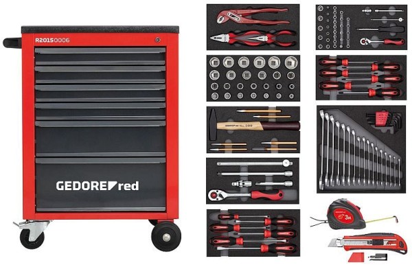 GEDORE red R21560001 Tool set in workshop trolley MECHANIC 119 pieces, 3301667