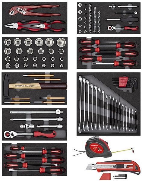 GEDORE red R21010001 Tool set in foam modules 118 parts, 3301656