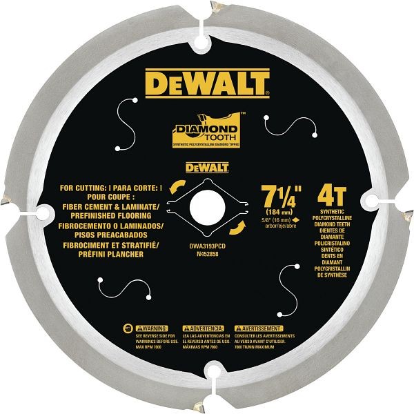 DeWalt 7-1/4" Fiber Cement 4T Circular Saw Blade, DWA3193PCD