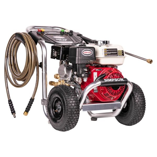 Simpson Professional Gas Pressure Washer 3400 PSI at 2.5 GPM HONDA® GX200 with CAT Triplex Plunger Pump, Cold Water, 60735
