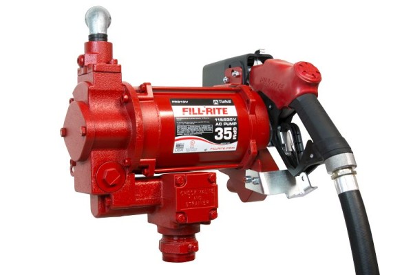 Fill-Rite 115V/230V AC 35GPM Heavy-Duty Fuel Transfer Pump with Ultra Hi-Flow Auto Nozzle, FR310VB