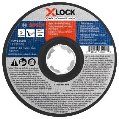 Bosch 5 Inches x .045 Inches X-LOCK Arbor Type 1A (ISO 41) 60 Grit Fast Metal/Stainless Cutting Abrasive Wheel, 2610053358