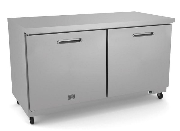Kelvinator Commercial 2-door undercounter refrigerator, 60", R600a refrigerant gas, 33/+41°F, stainless steel, 738291