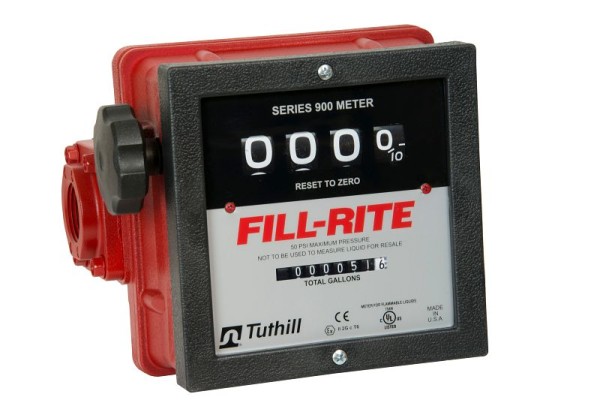 Fill-Rite 4-Digit 1" Mechanical Flow Meter, Gallons, 901C