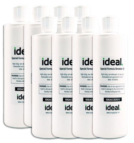 ideal Special High-Cling Lubricating Oil for Shredders, 8 Bottles, 1 Pint Each, Non-Toxic, Non-Detergent, Extend Life of Your Shredder, IDEACCED21/8H